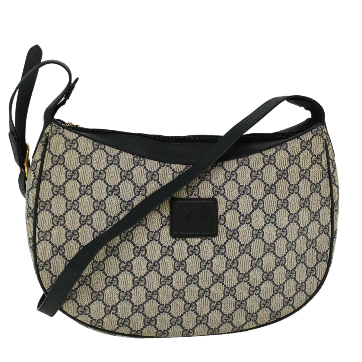 GUCCI GG Canvas Shoulder Bag PVC Leather Navy yk9202