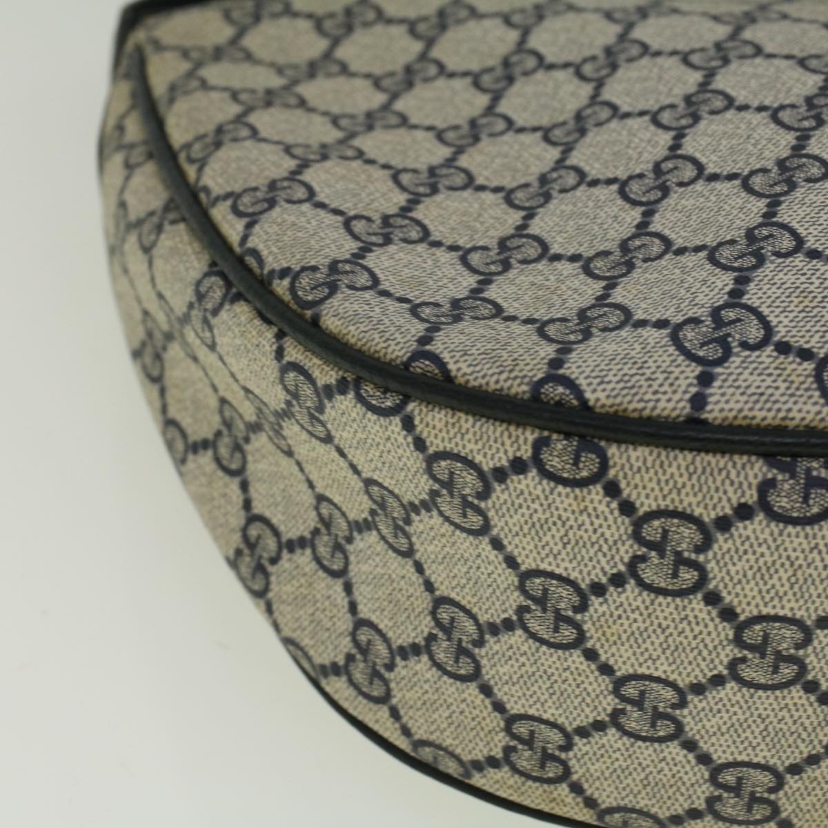 GUCCI GG Canvas Shoulder Bag PVC Leather Navy yk9202