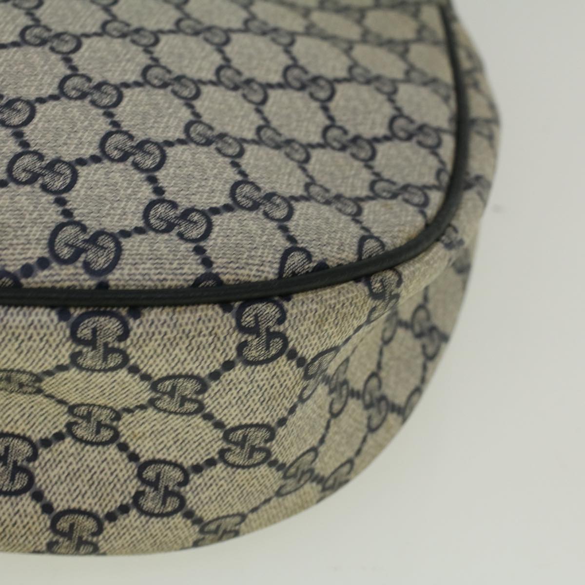 GUCCI GG Canvas Shoulder Bag PVC Leather Navy yk9202