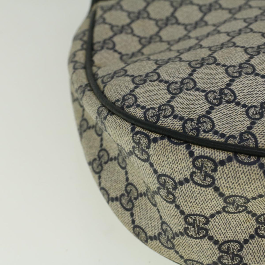GUCCI GG Canvas Shoulder Bag PVC Leather Navy yk9202