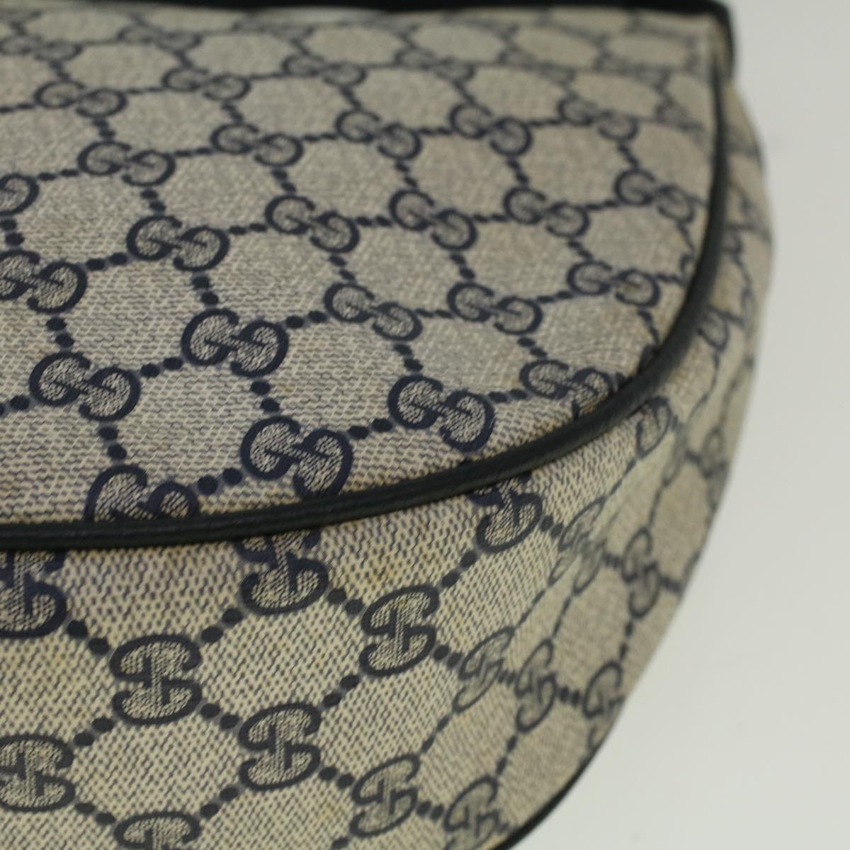 GUCCI GG Canvas Shoulder Bag PVC Leather Navy yk9202