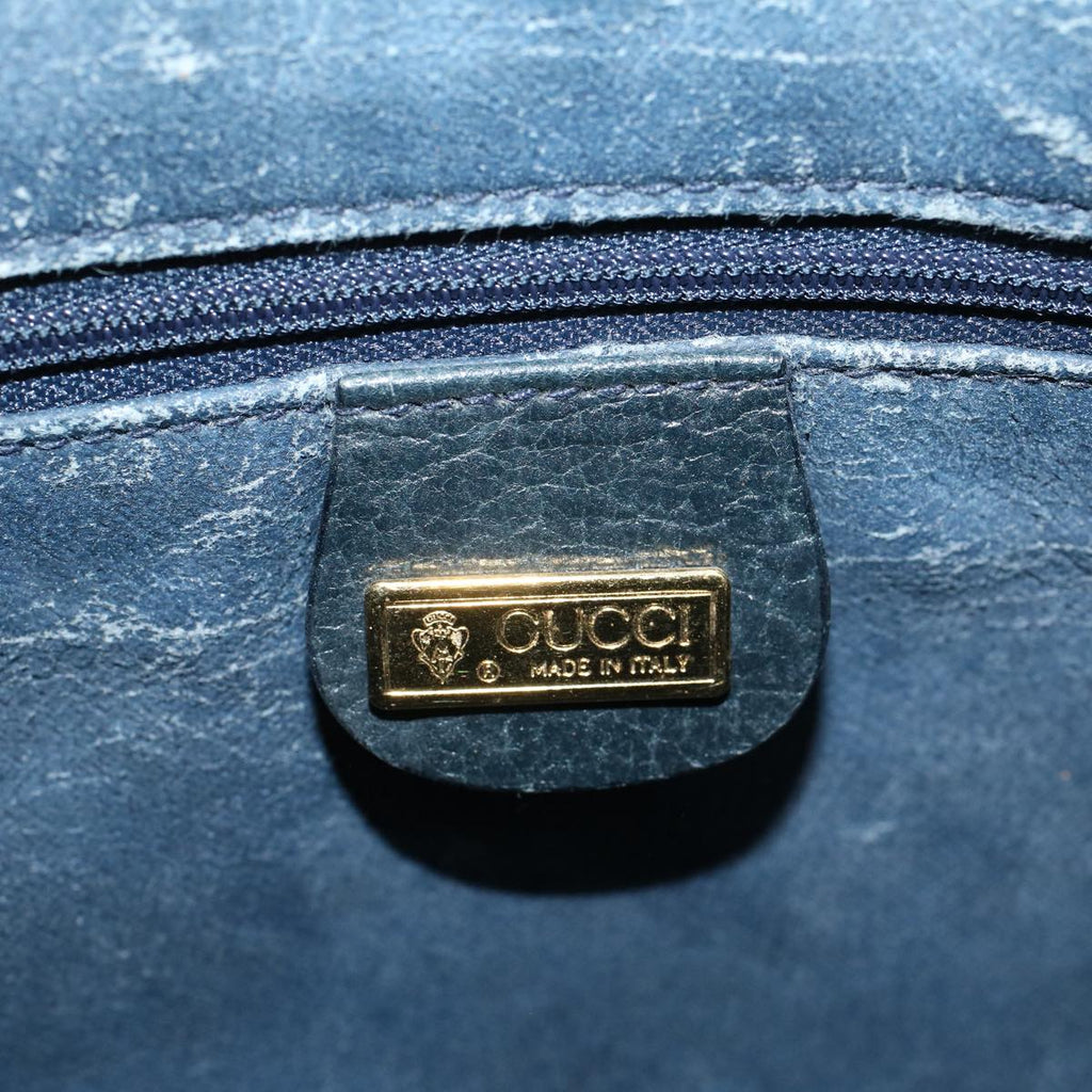 GUCCI GG Canvas Shoulder Bag PVC Leather Navy yk9202