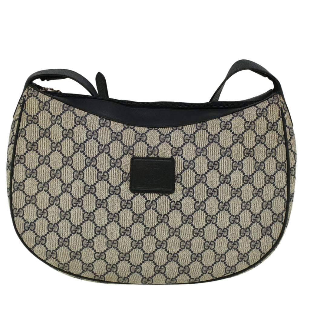 GUCCI GG Canvas Shoulder Bag PVC Leather Navy yk9202