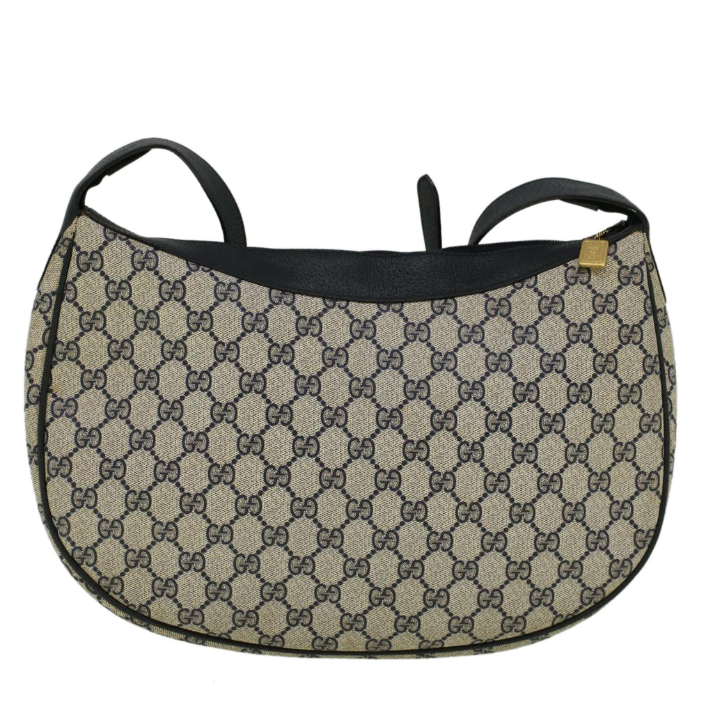 GUCCI GG Canvas Shoulder Bag PVC Leather Navy yk9202