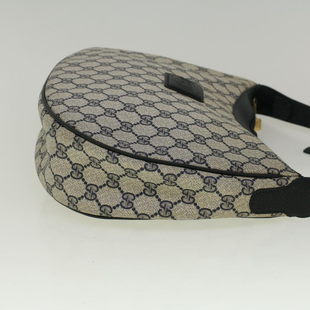 GUCCI GG Canvas Shoulder Bag PVC Leather Navy yk9202