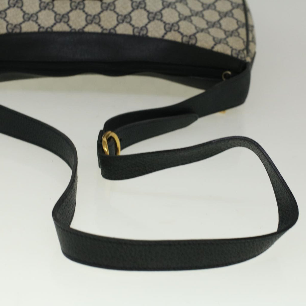 GUCCI GG Canvas Shoulder Bag PVC Leather Navy yk9202