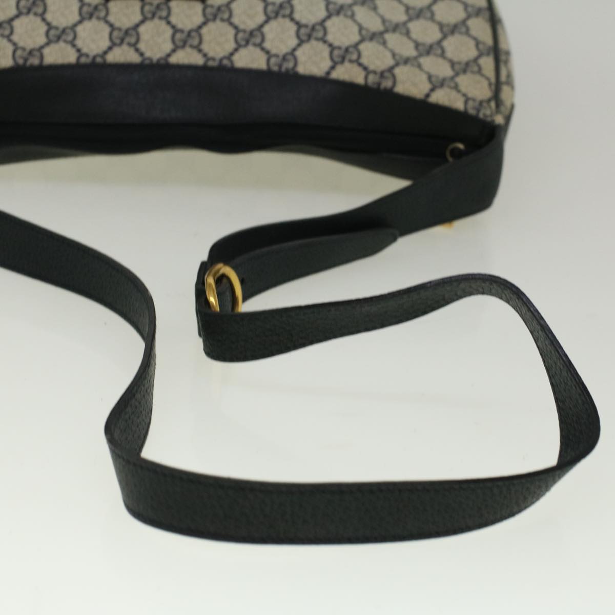 GUCCI GG Canvas Shoulder Bag PVC Leather Navy yk9202