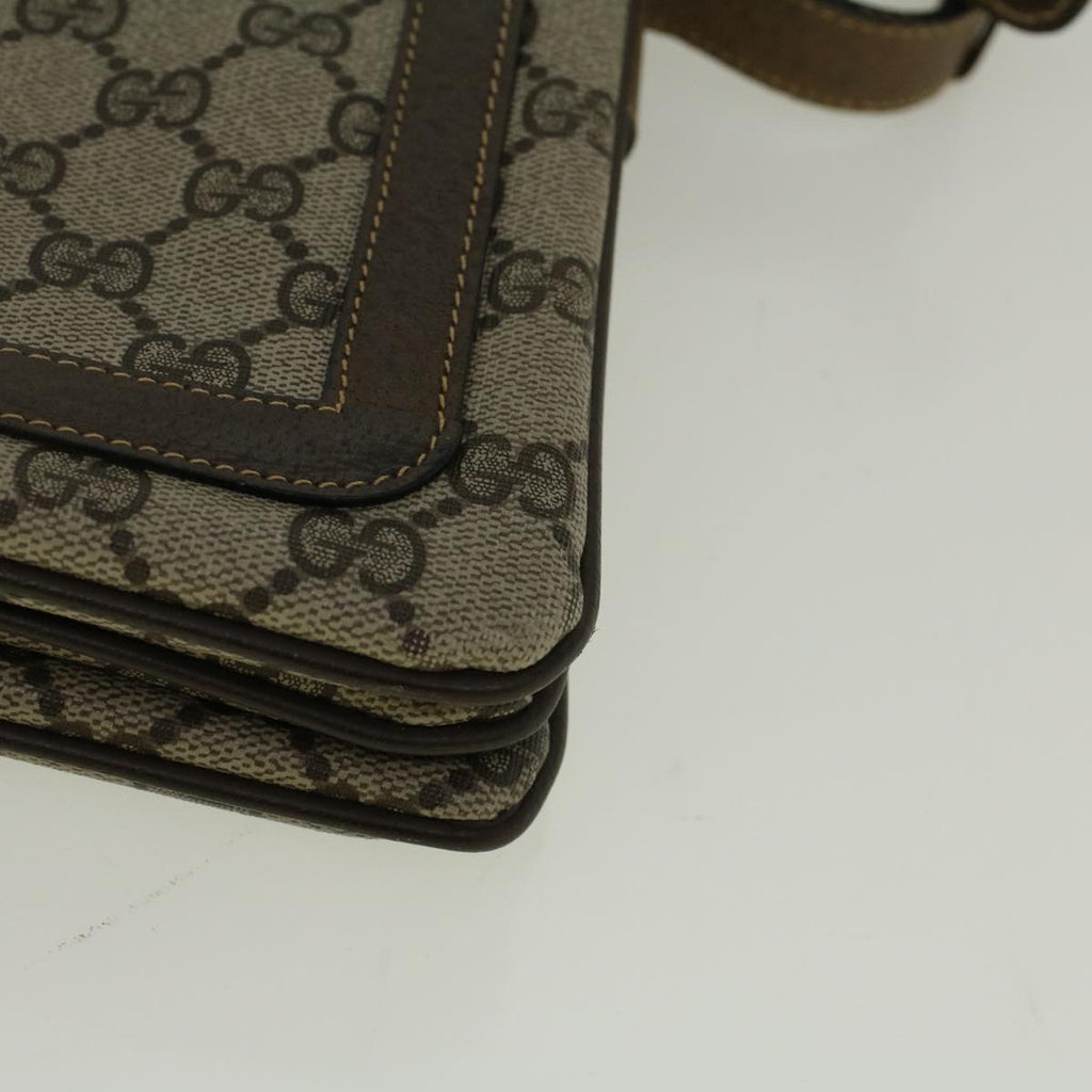 GUCCI GG Canvas Web Sherry Line Shoulder Bag PVC Leather Beige Green yk9207