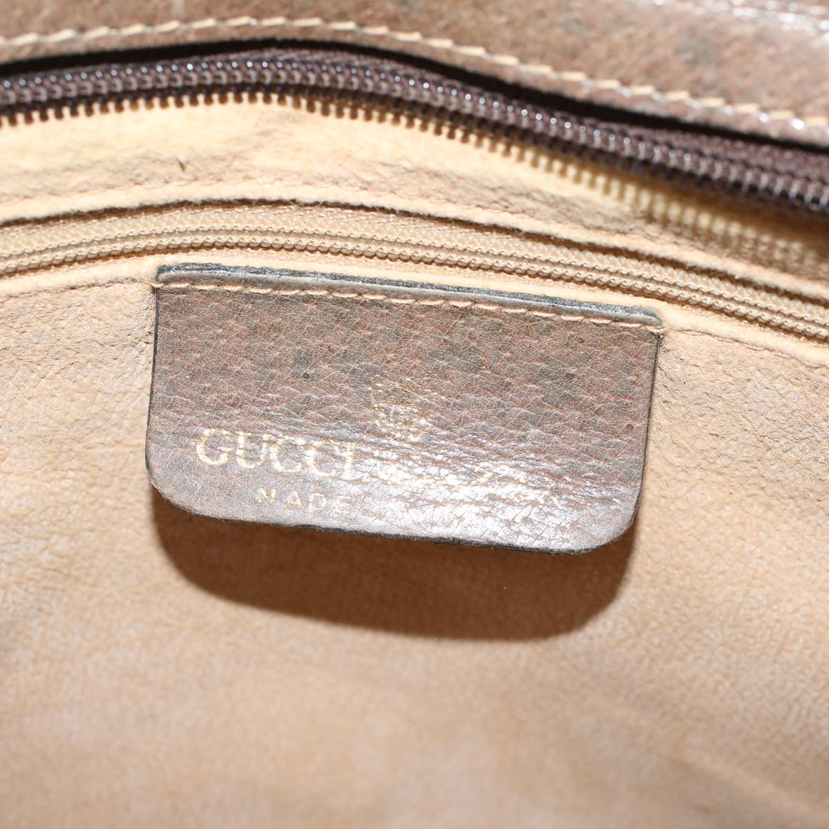 GUCCI GG Canvas Web Sherry Line Shoulder Bag PVC Leather Beige Green yk9207