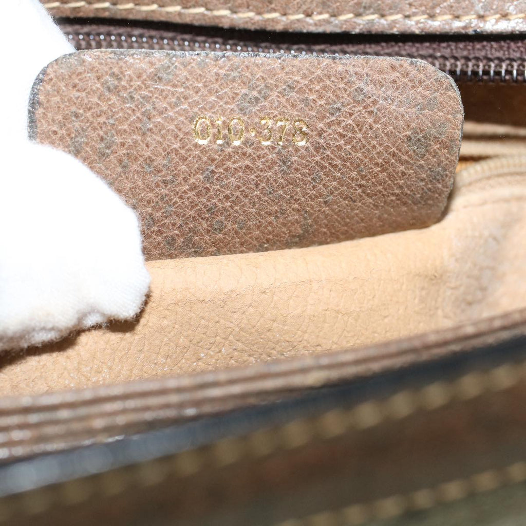 GUCCI GG Canvas Web Sherry Line Shoulder Bag PVC Leather Beige Green yk9207