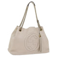 GUCCI Chain Soho Shoulder Bag Leather White 308982 yk9223