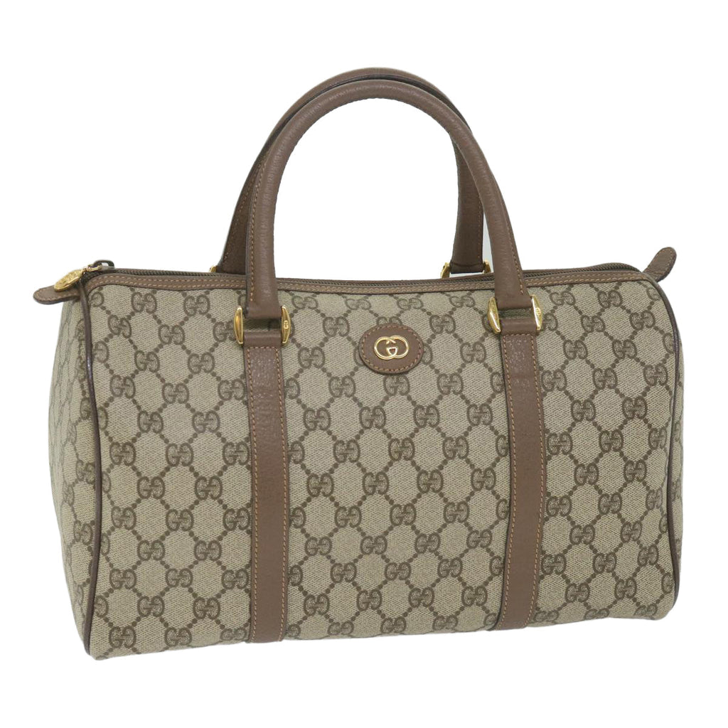 GUCCI GG Supreme Boston Bag PVC Leather Beige 002 123 6842 yk9238