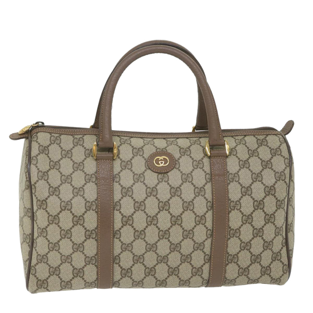 GUCCI GG Supreme Boston Bag PVC Leather Beige 002 123 6842 yk9238