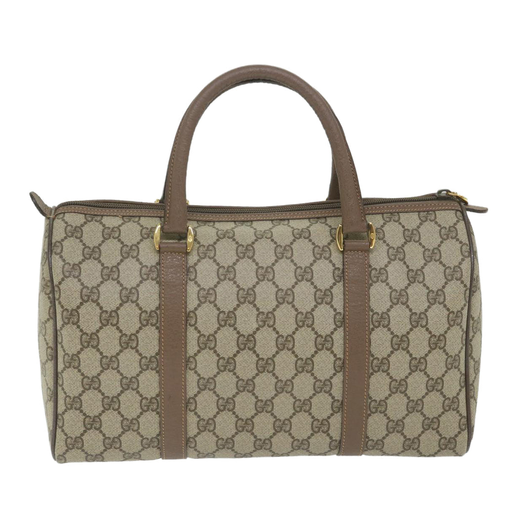 GUCCI GG Supreme Boston Bag PVC Leather Beige 002 123 6842 yk9238