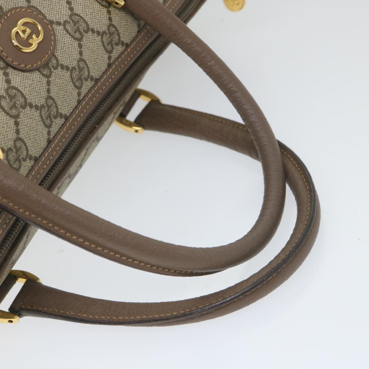 GUCCI GG Supreme Boston Bag PVC Leather Beige 002 123 6842 yk9238