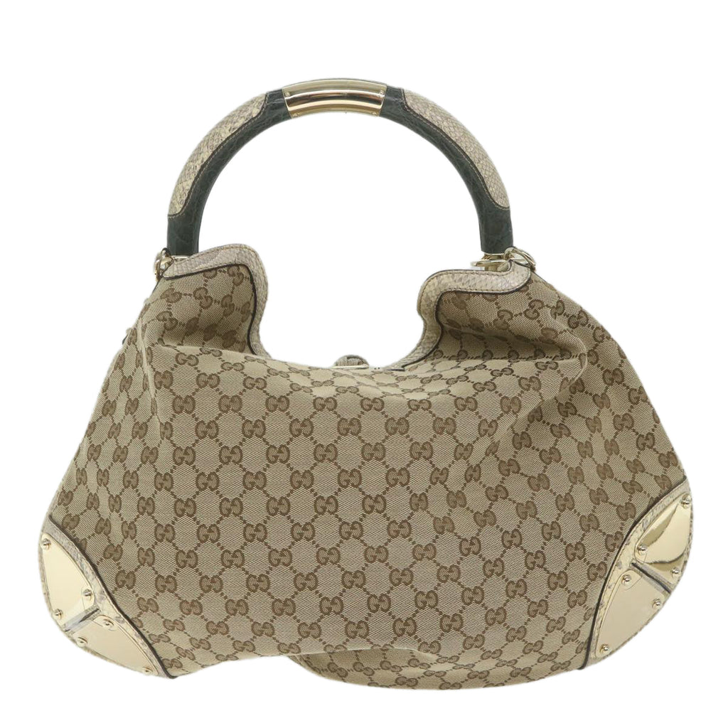 GUCCI GG Canvas Bamboo Indy Shoulder Bag 2way Beige 177088 yk9244