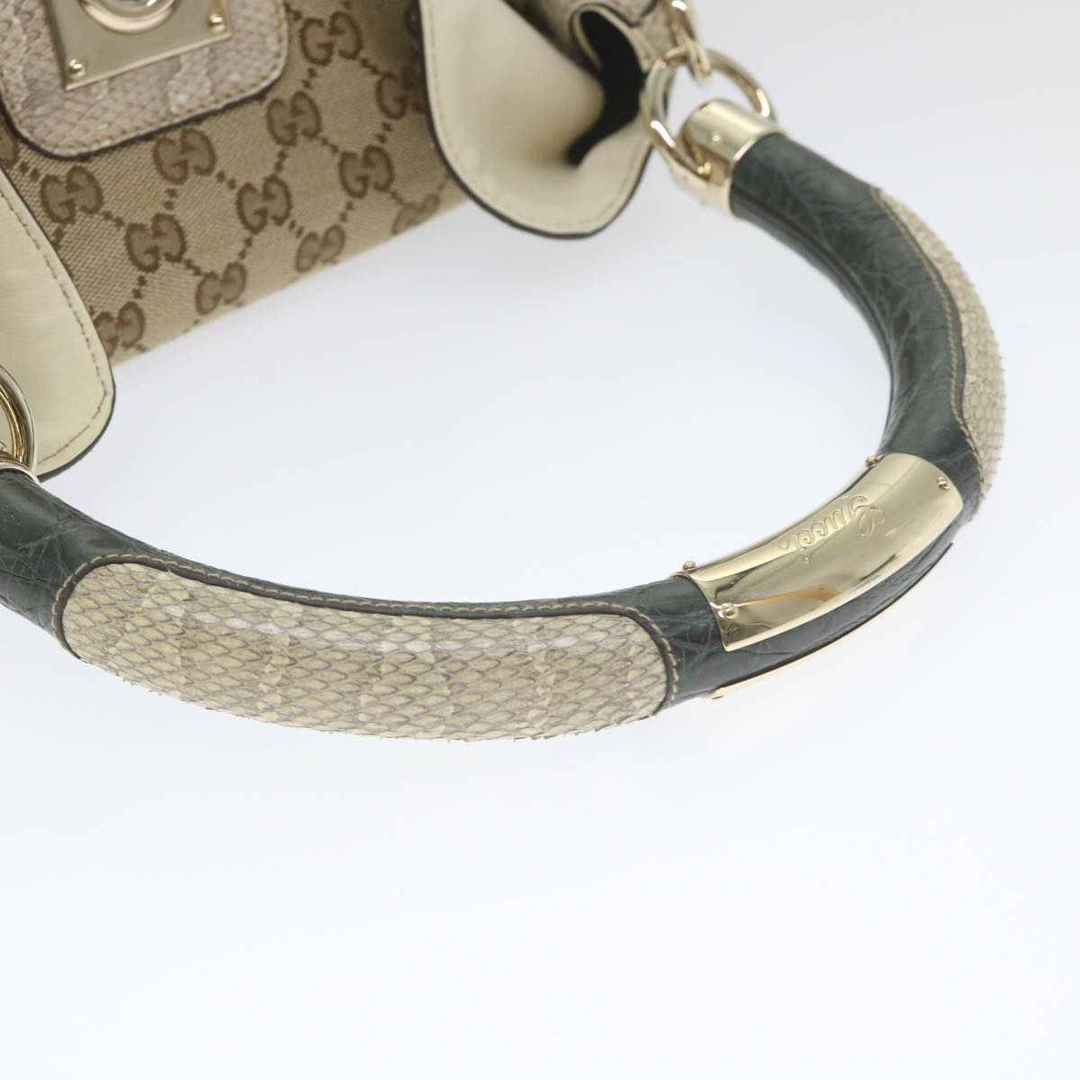 GUCCI GG Canvas Bamboo Indy Shoulder Bag 2way Beige 177088 yk9244