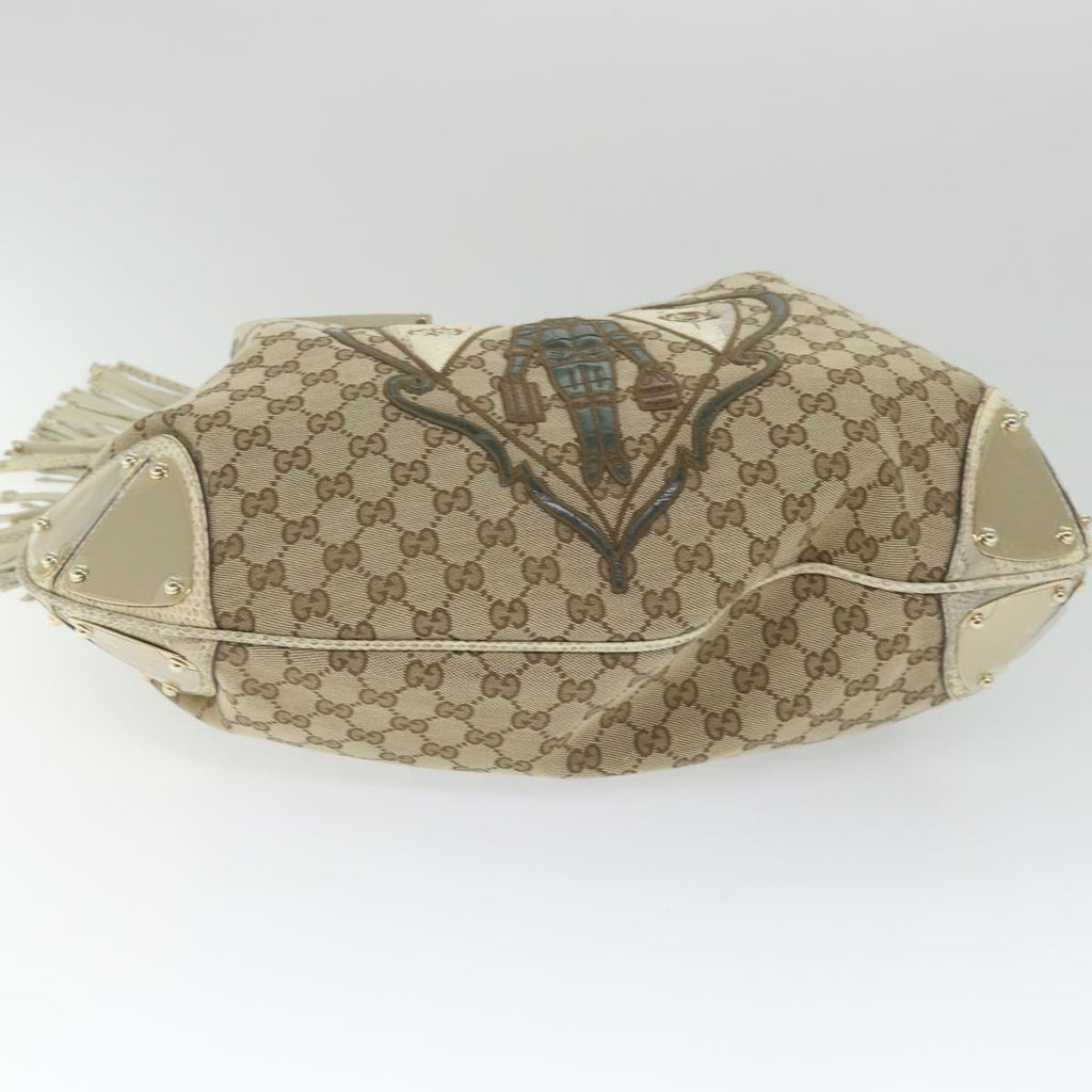 GUCCI GG Canvas Bamboo Indy Shoulder Bag 2way Beige 177088 yk9244