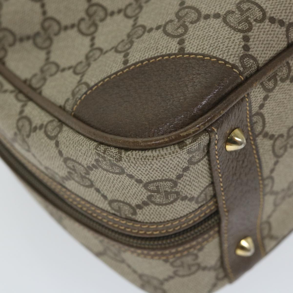 GUCCI GG Supreme Hand Bag PVC Leather Beige 000 58 090 yk9250