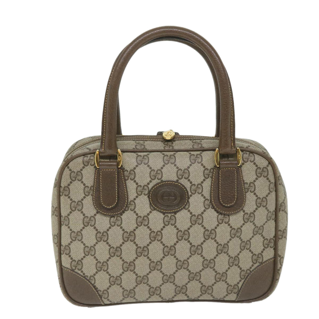 GUCCI GG Supreme Hand Bag PVC Leather Beige 000 58 090 yk9250