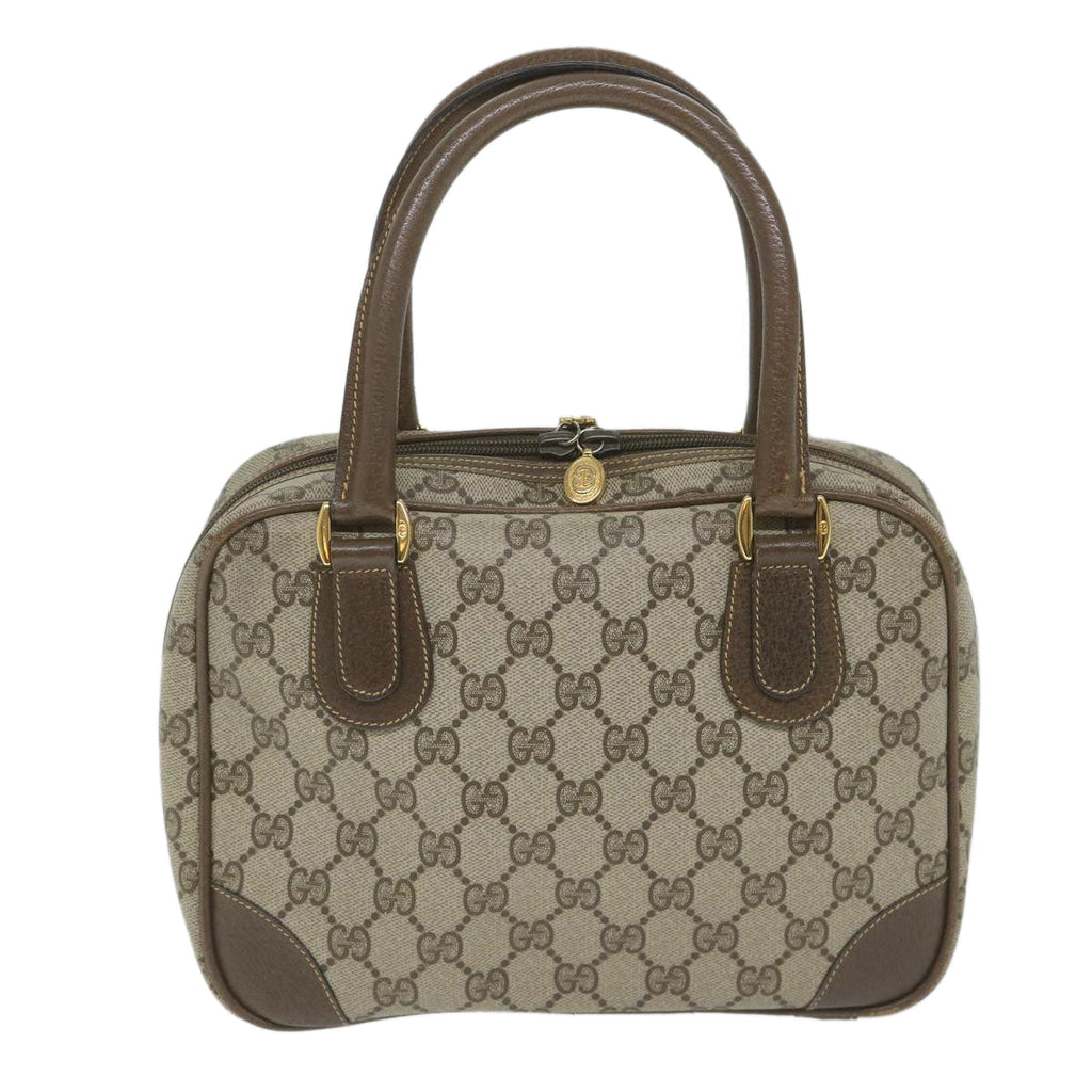 GUCCI GG Supreme Hand Bag PVC Leather Beige 000 58 090 yk9250