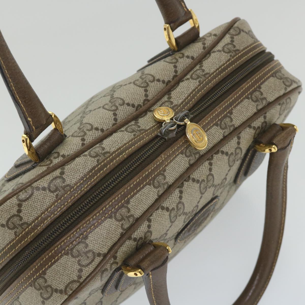 GUCCI GG Supreme Hand Bag PVC Leather Beige 000 58 090 yk9250