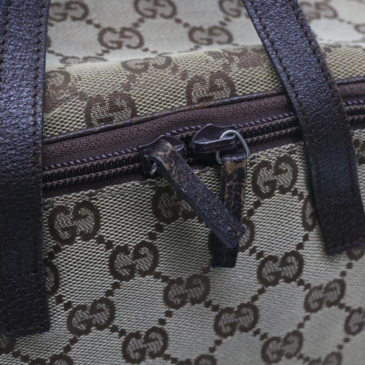 GUCCI GG Canvas Hand Bag Beige 124540 yk9253