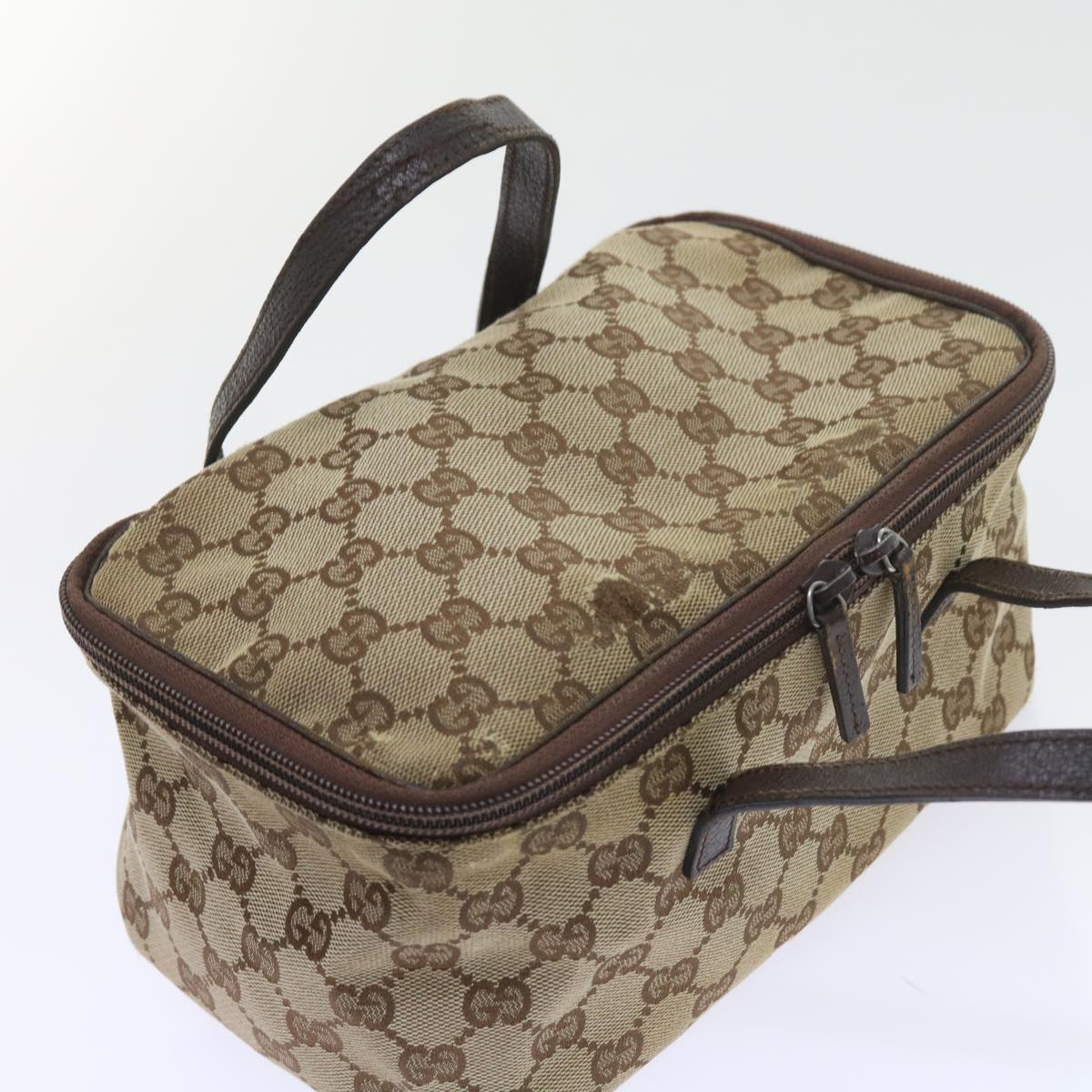 GUCCI GG Canvas Hand Bag Beige 124540 yk9253