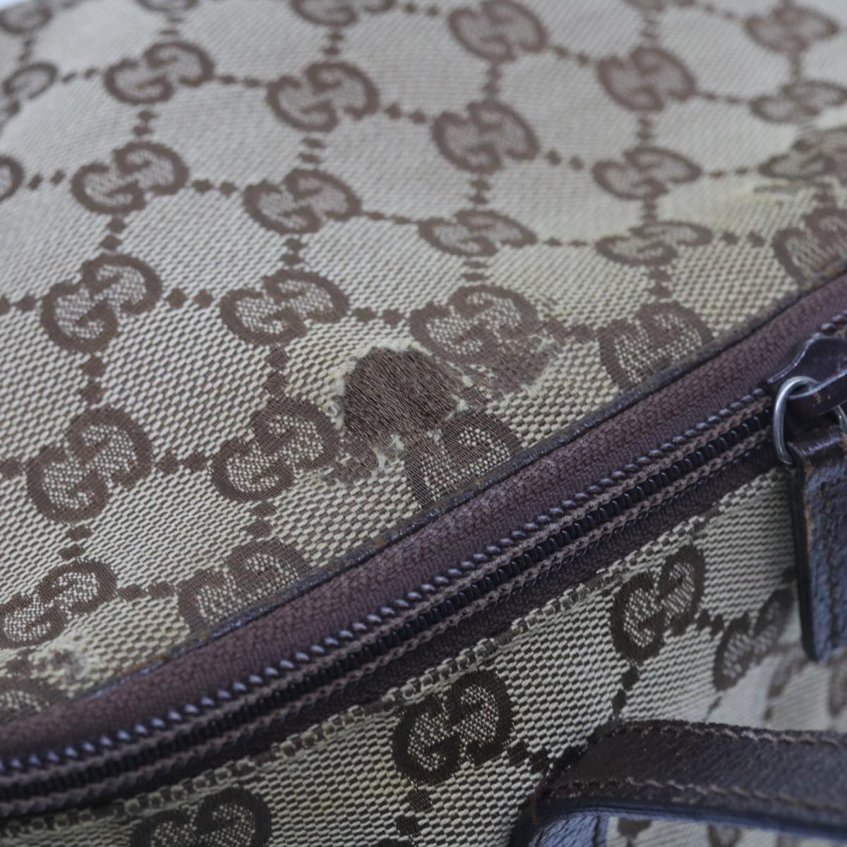 GUCCI GG Canvas Hand Bag Beige 124540 yk9253