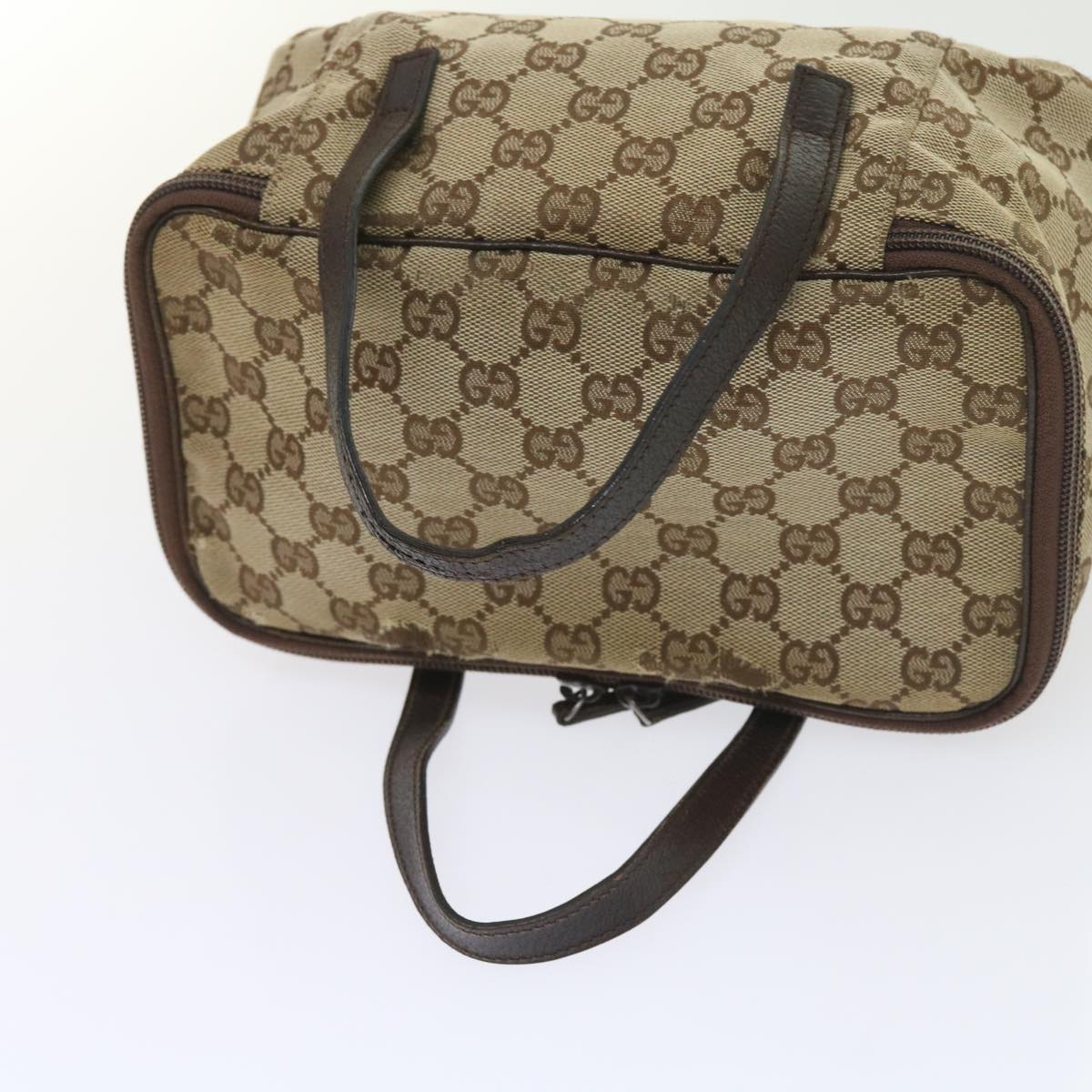 GUCCI GG Canvas Hand Bag Beige 124540 yk9253