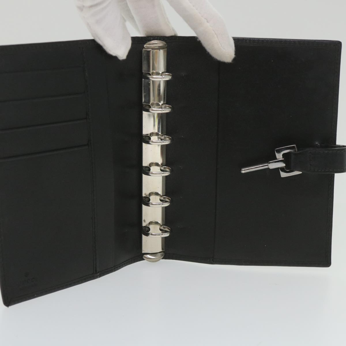 GUCCI GG Canvas Jackie Day Planner Cover Black 29966 yk9257