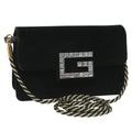 GUCCI Square G Shoulder Bag Velor Black 544242 yk9258