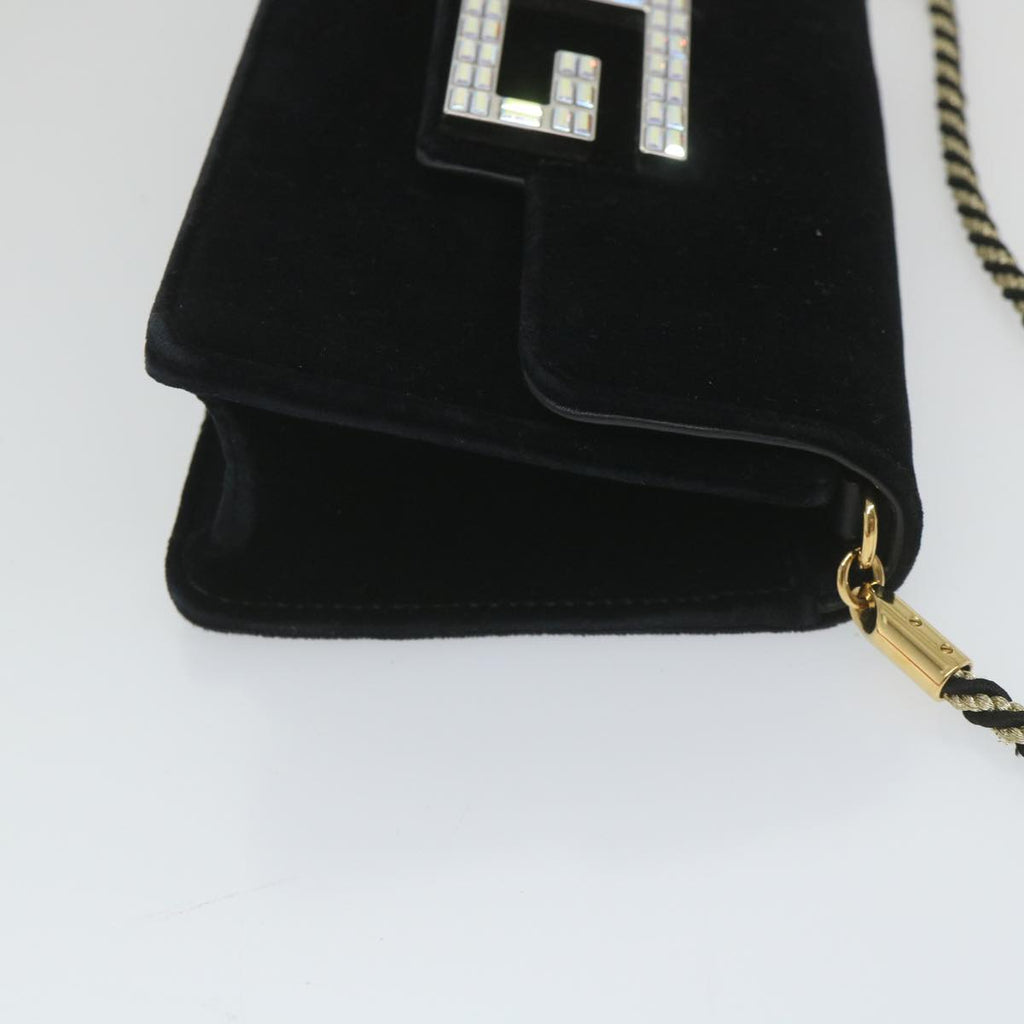 GUCCI Square G Shoulder Bag Velor Black 544242 yk9258
