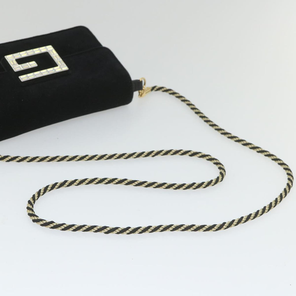 GUCCI Square G Shoulder Bag Velor Black 544242 yk9258