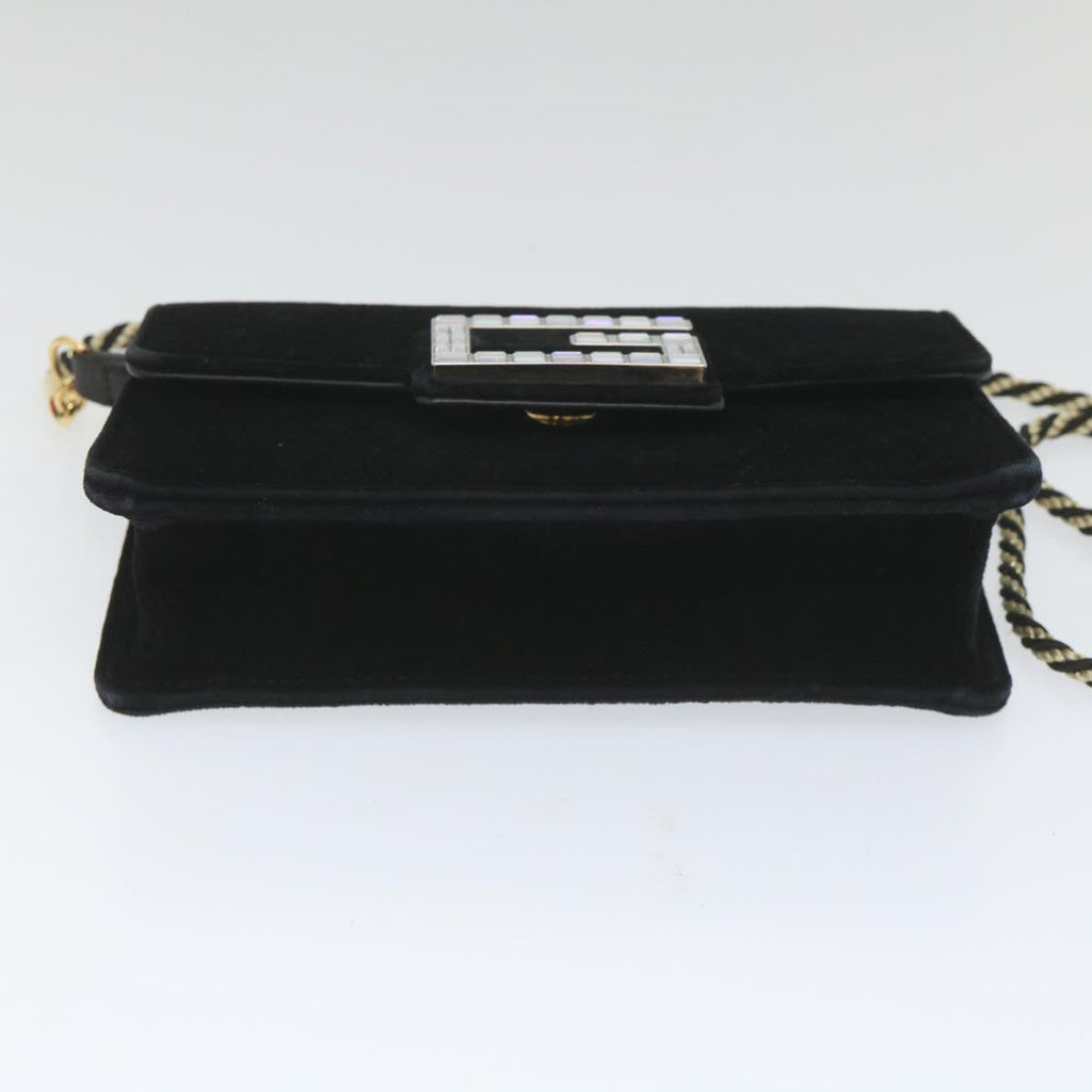 GUCCI Square G Shoulder Bag Velor Black 544242 yk9258