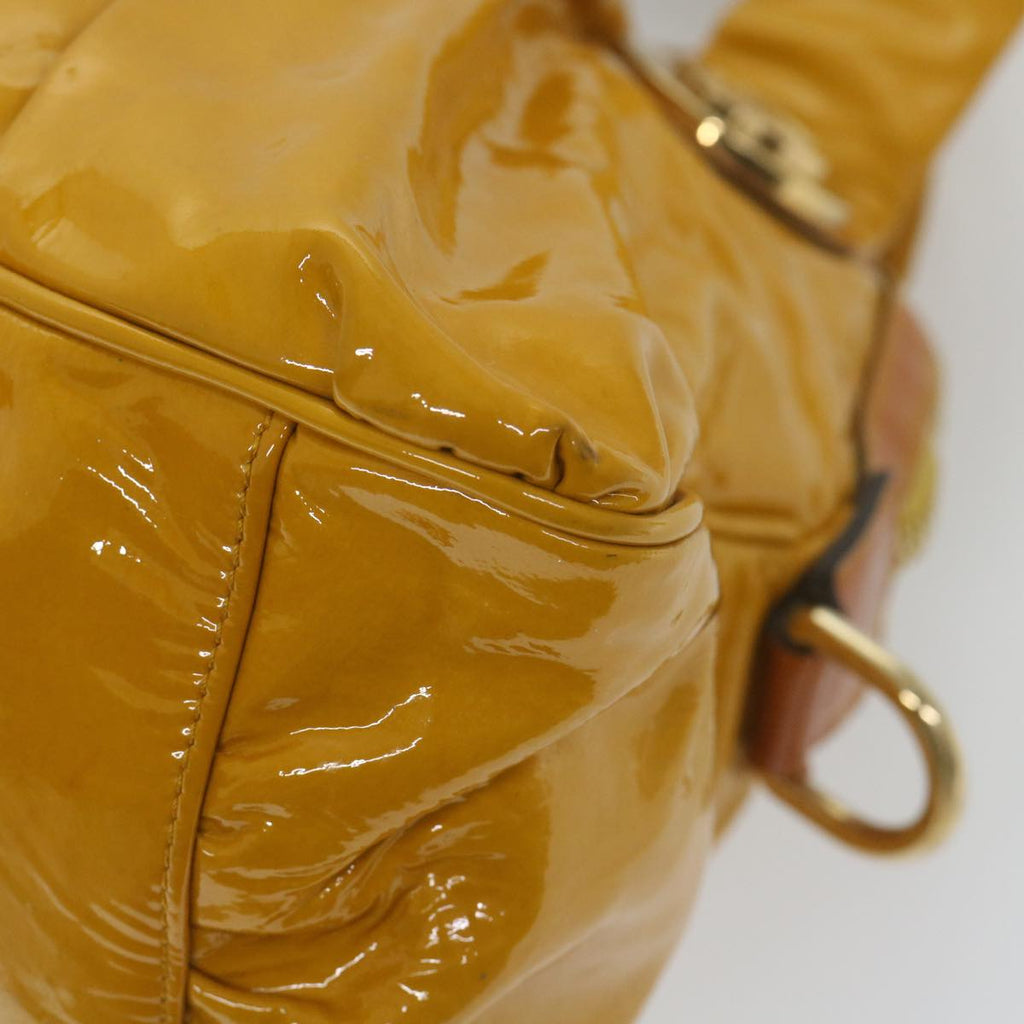 GUCCI Hand Bag Patent leather Yellow 197019 yk9260