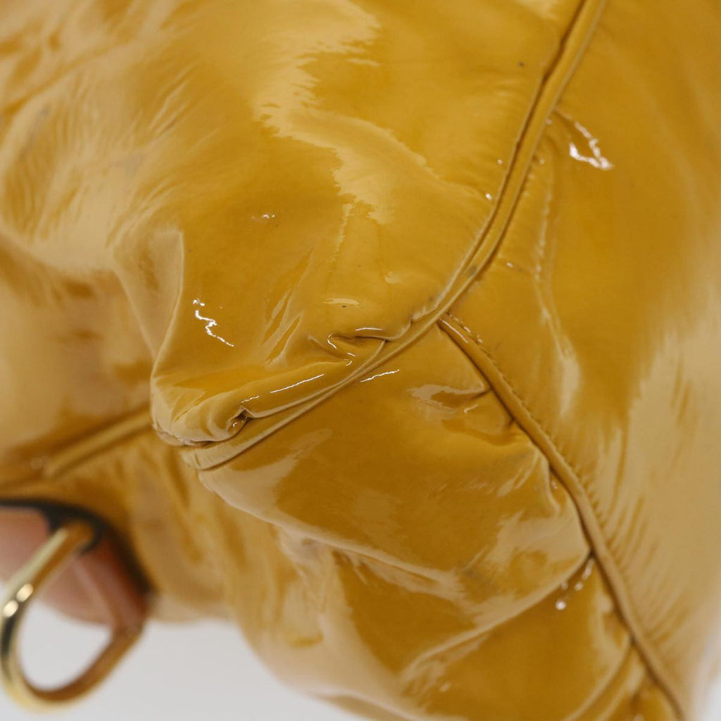GUCCI Hand Bag Patent leather Yellow 197019 yk9260