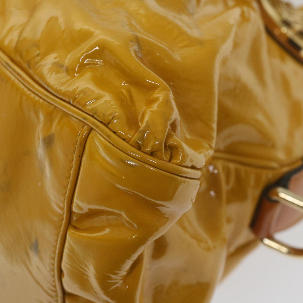 GUCCI Hand Bag Patent leather Yellow 197019 yk9260