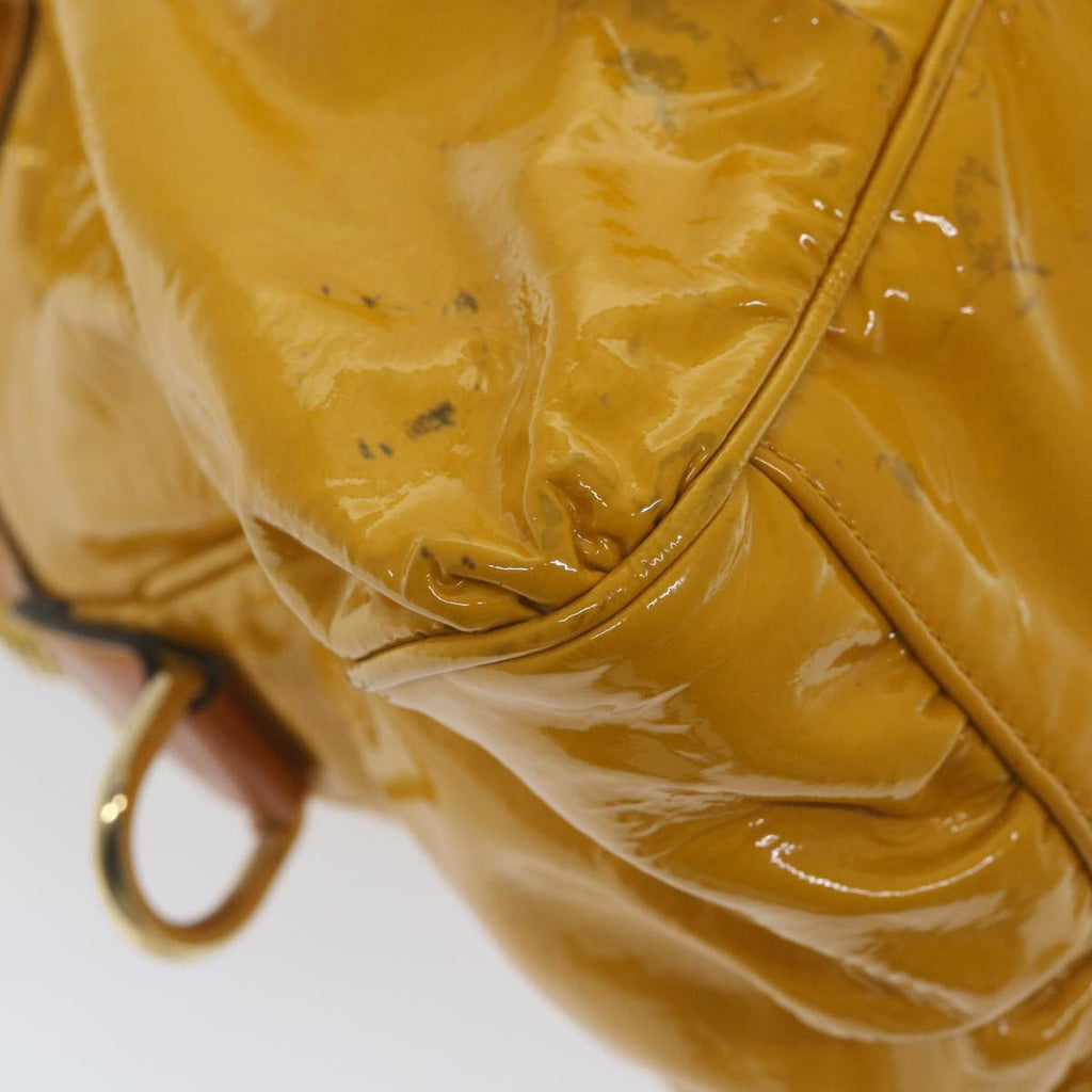 GUCCI Hand Bag Patent leather Yellow 197019 yk9260