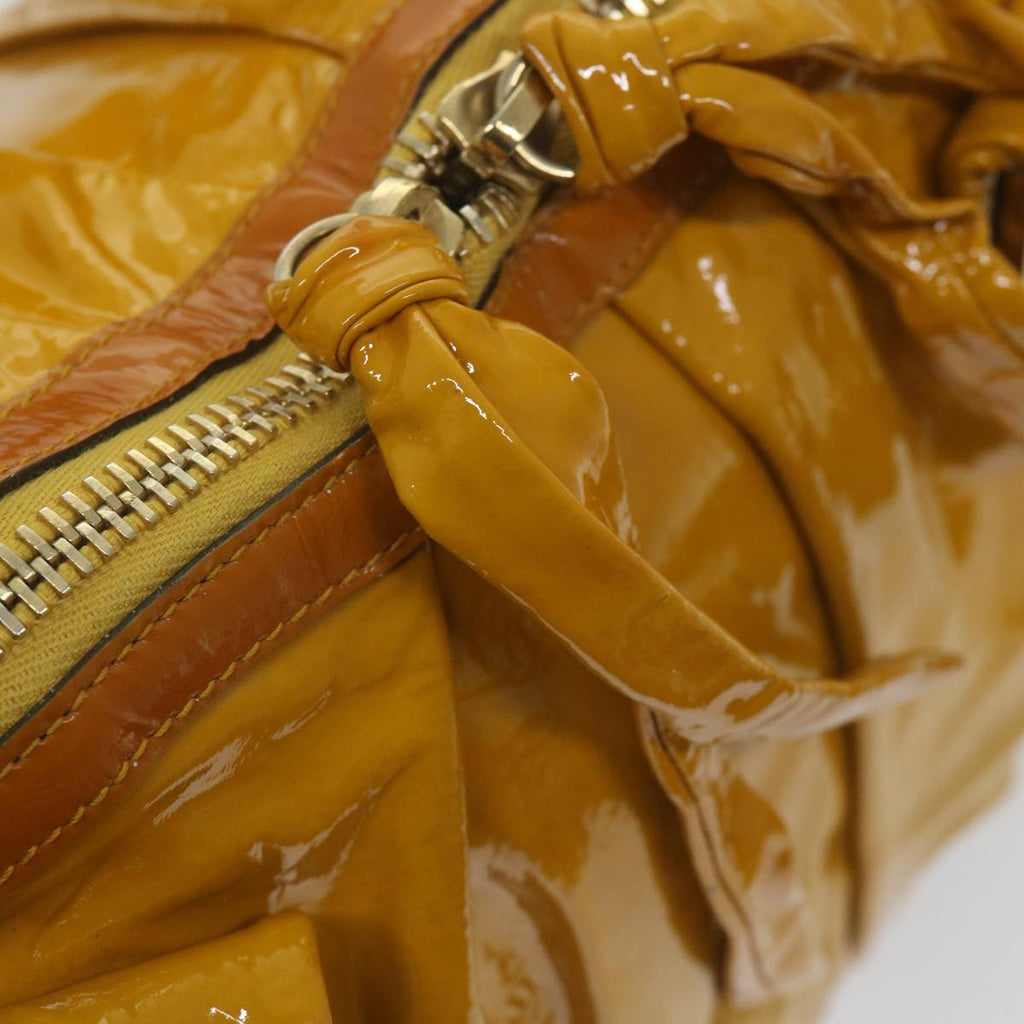 GUCCI Hand Bag Patent leather Yellow 197019 yk9260