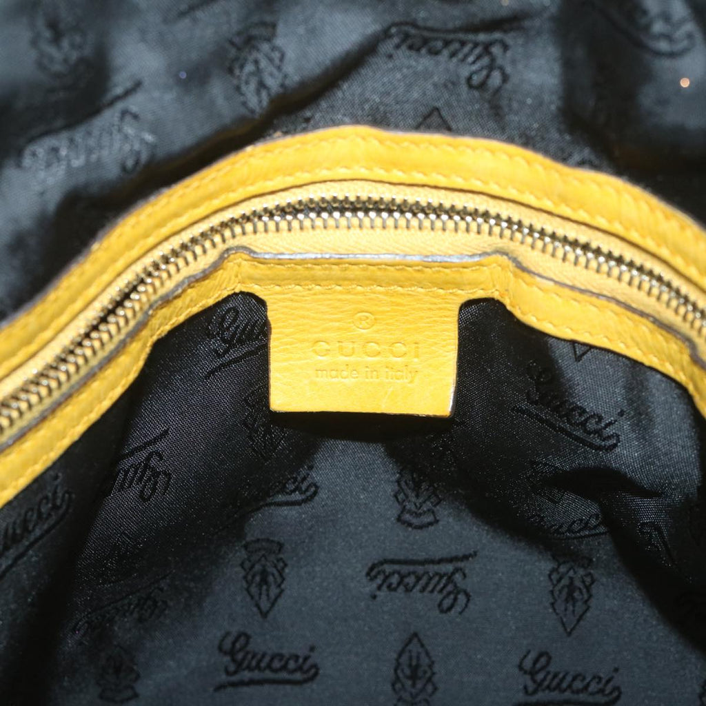 GUCCI Hand Bag Patent leather Yellow 197019 yk9260