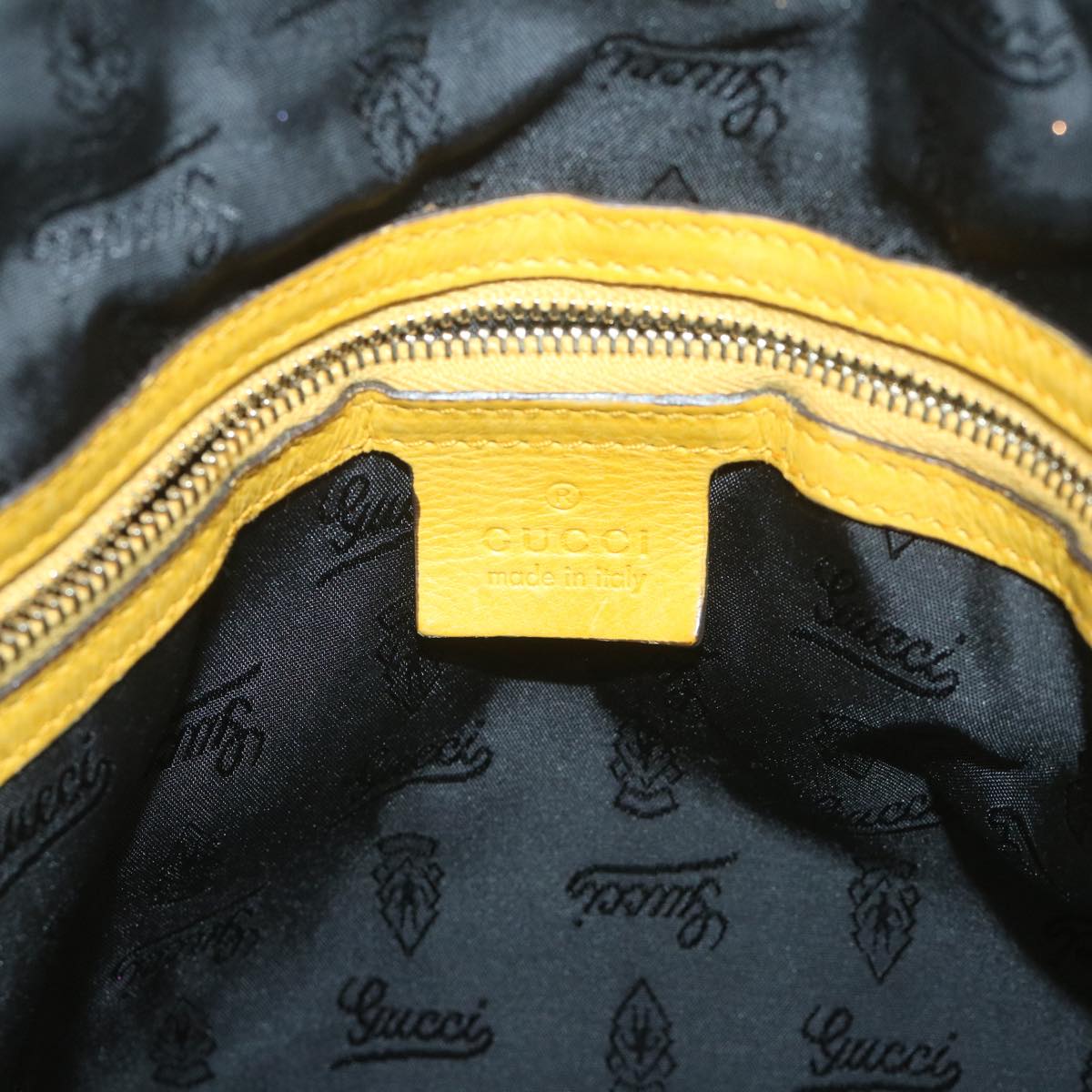 GUCCI Hand Bag Patent leather Yellow 197019 yk9260