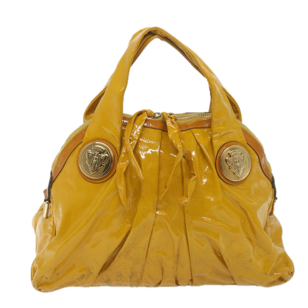 GUCCI Hand Bag Patent leather Yellow 197019 yk9260