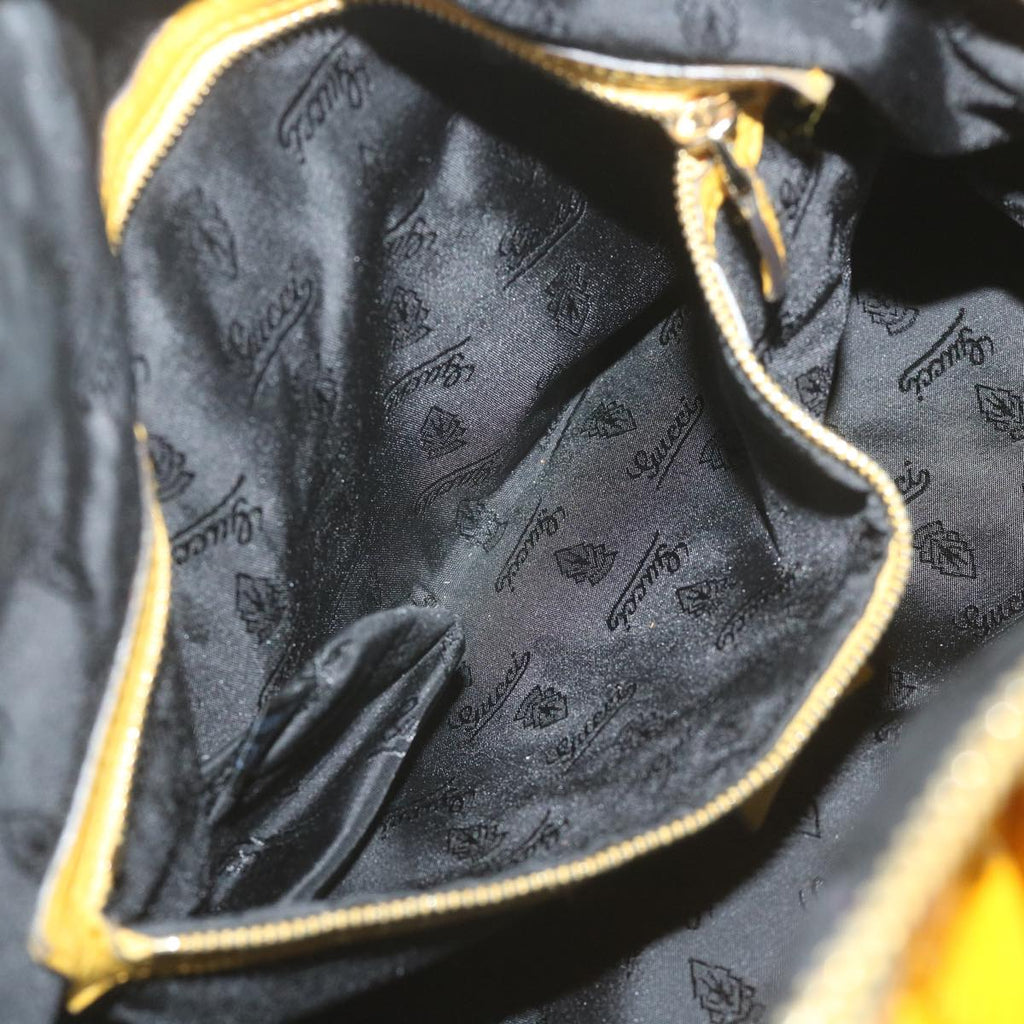 GUCCI Hand Bag Patent leather Yellow 197019 yk9260