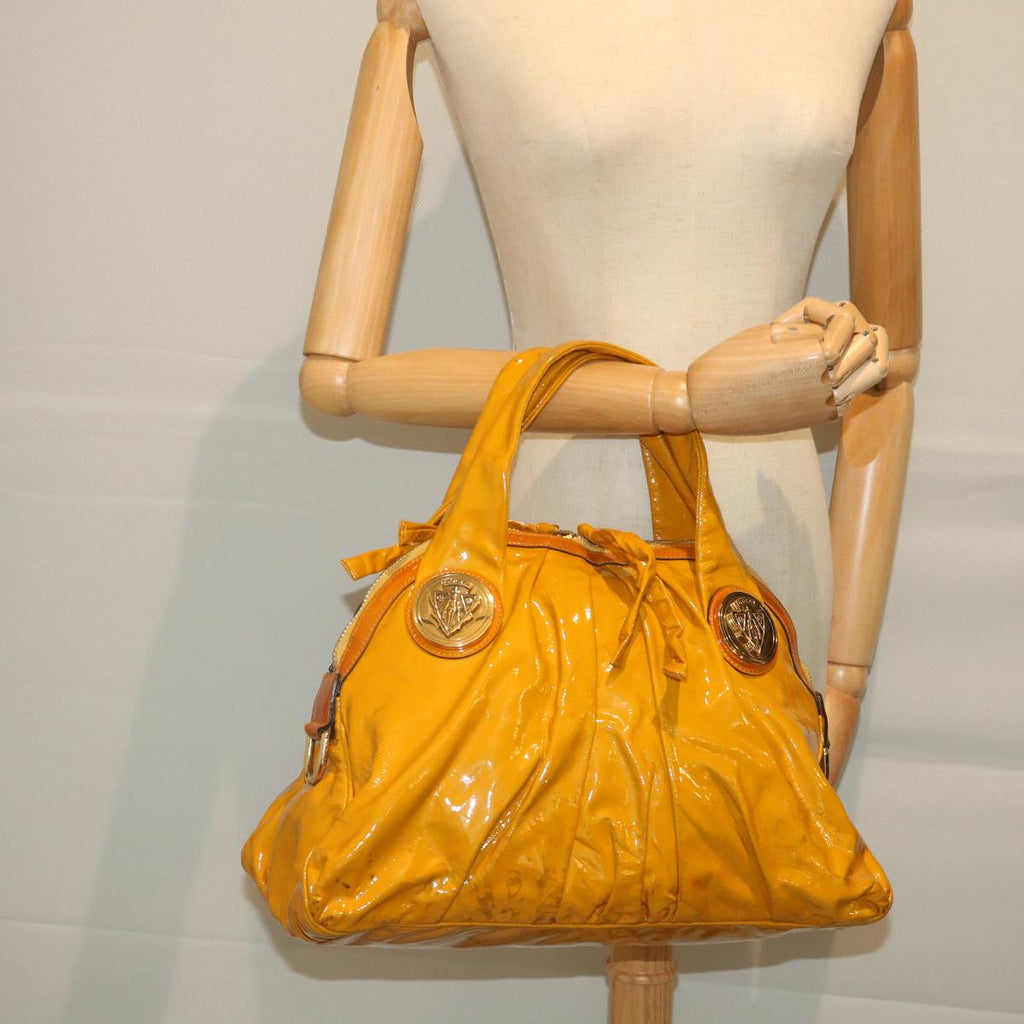 GUCCI Hand Bag Patent leather Yellow 197019 yk9260