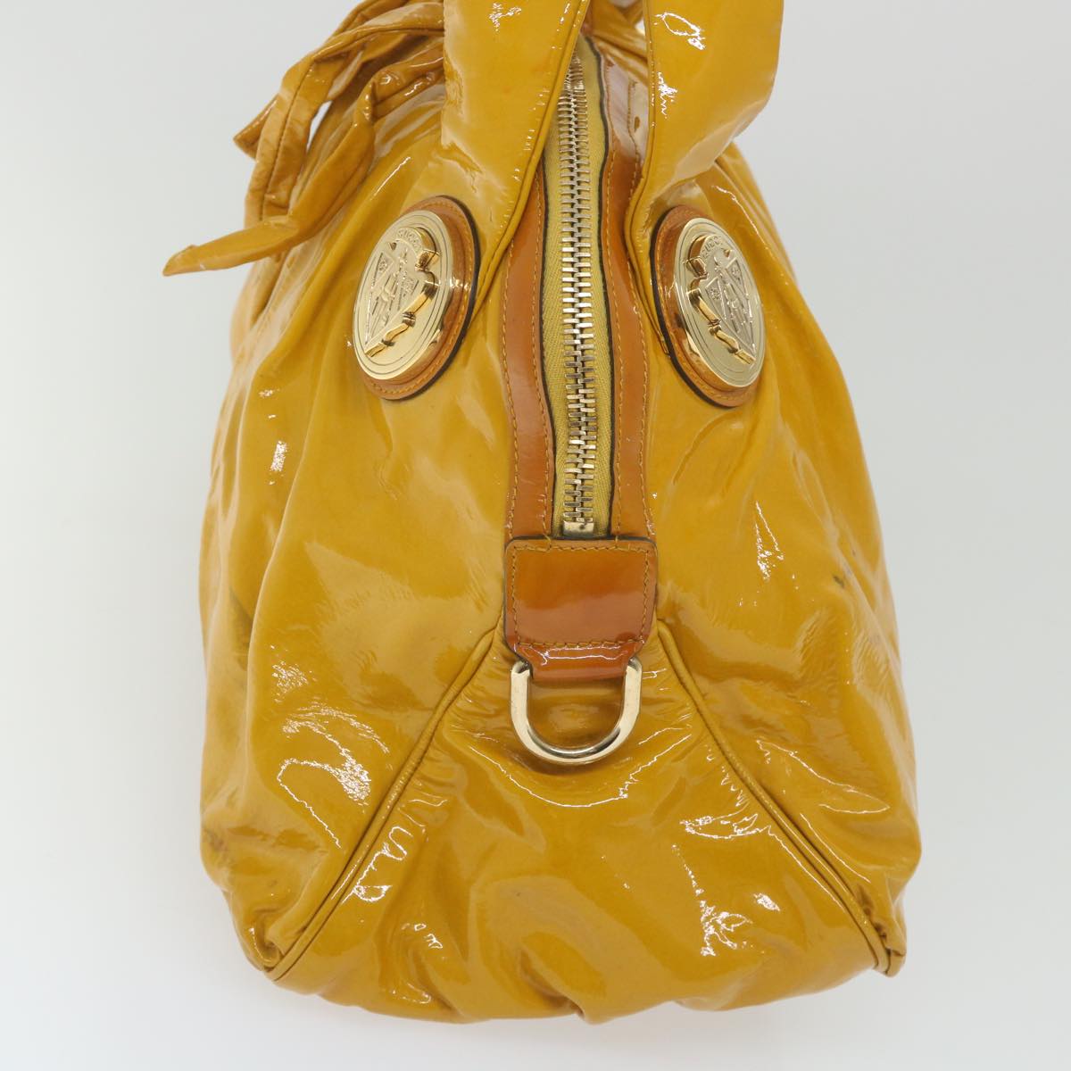 GUCCI Hand Bag Patent leather Yellow 197019 yk9260