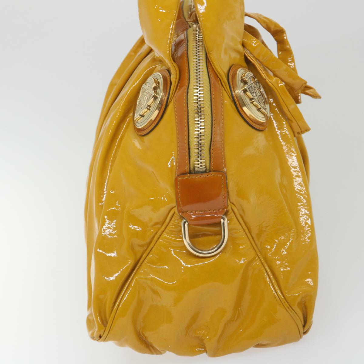 GUCCI Hand Bag Patent leather Yellow 197019 yk9260