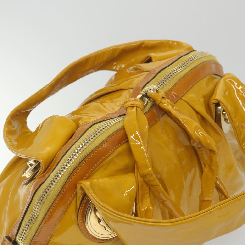 GUCCI Hand Bag Patent leather Yellow 197019 yk9260