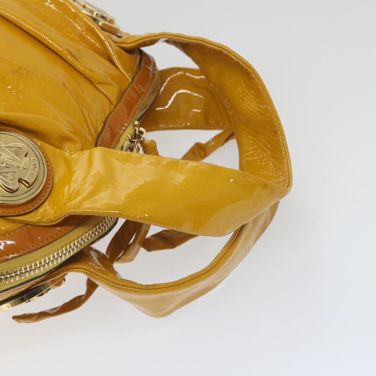 GUCCI Hand Bag Patent leather Yellow 197019 yk9260