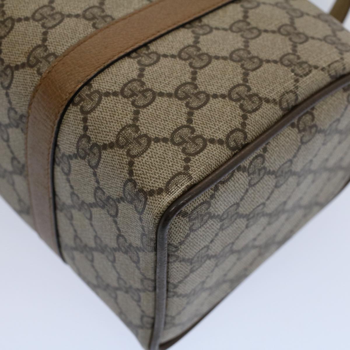 GUCCI GG Supreme Web Sherry Line Boston Bag Beige Red 116 02 006 yk9266